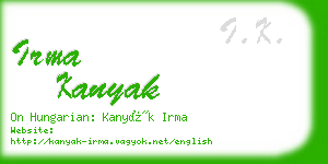 irma kanyak business card